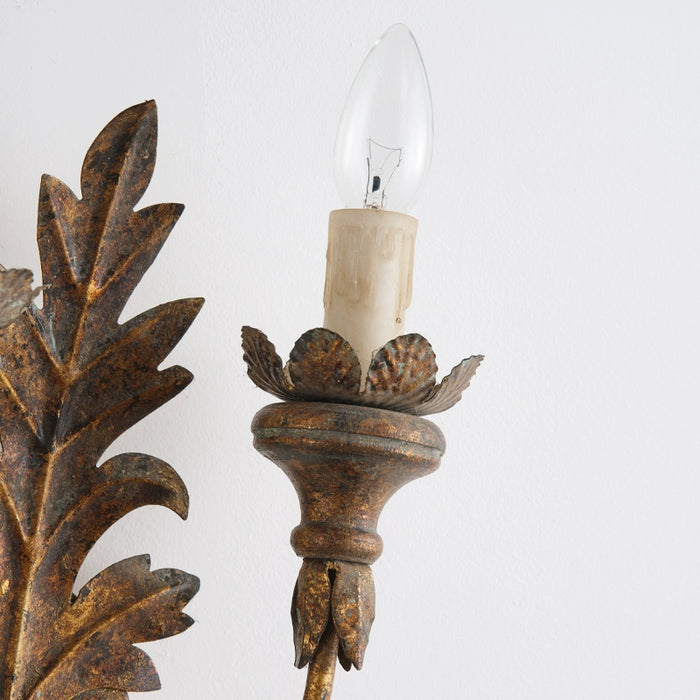 Rustic Leaf Candelabra Wall Sconces Lighting in Living Room, Dining Room, Entrance