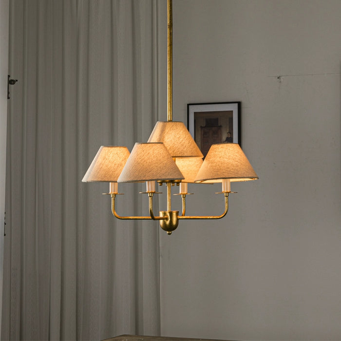 5-Light Modern Golden Pendant Lighting in Bedroom