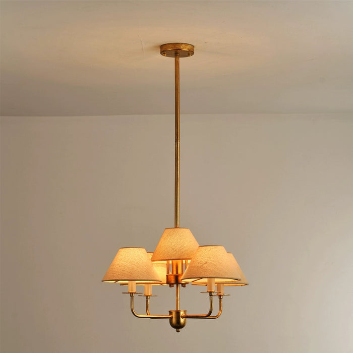 5-Light Modern Golden Pendant Lighting in Bedroom