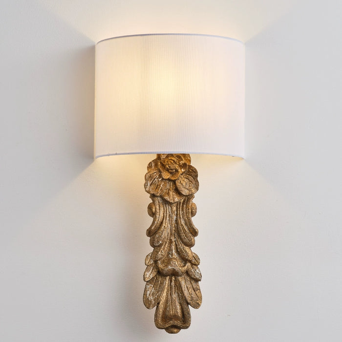 Baroque French Retro White Antique Gold Wall Sconces Lighting