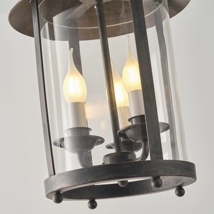 3-Light Rustic Iron Pendant Lighting with Adjustable Hanging Length