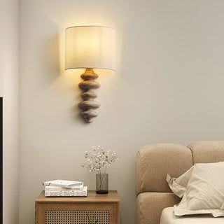 Solid Wood Spiral Wall Sconces Lighting with Shade Decorative for Study Room Living Room Corridor Bedside Light