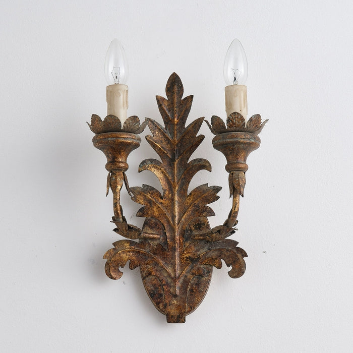 Rustic Leaf Candelabra Wall Sconces Lighting in Living Room, Dining Room, Entrance