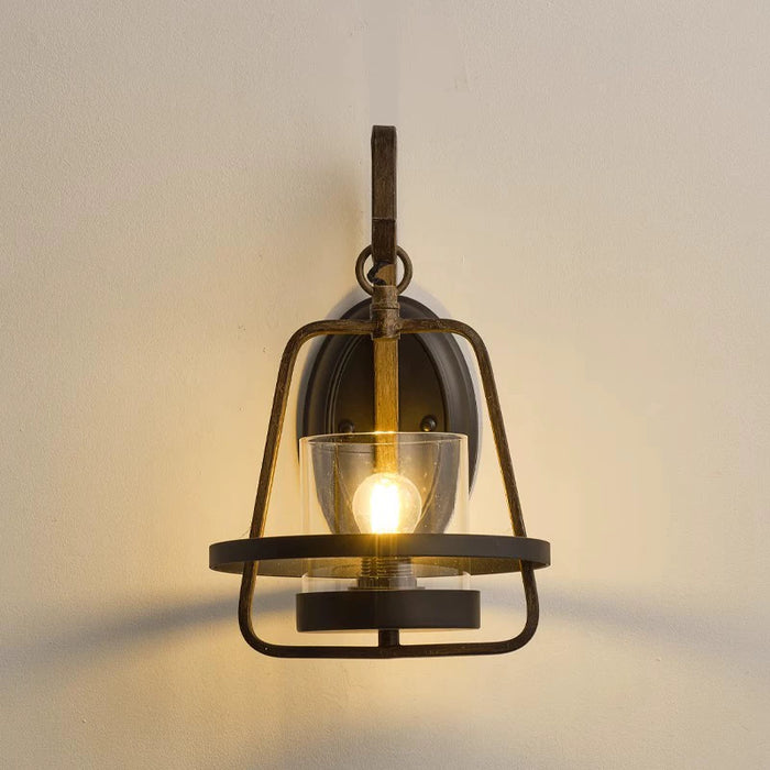 American Rustic Iron Single Head Wall Sconces Lighting in Entrance