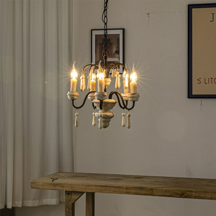 5-Light Traditional Pendant Lighting with Adjustable Hanging Length in Dining Room