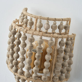 1-Light Farmhouse Rattan Wall Sconce Lighting