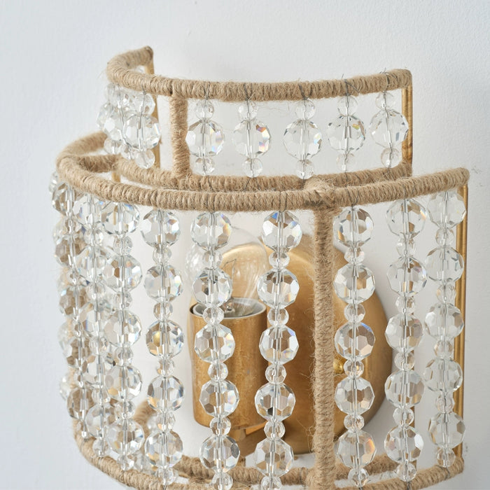 1-Light Farmhouse Rattan Wall Sconce Lighting