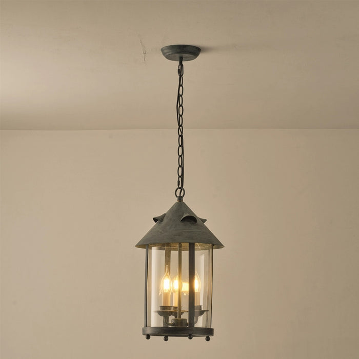 3-Light Rustic Iron Pendant Lighting with Adjustable Hanging Length