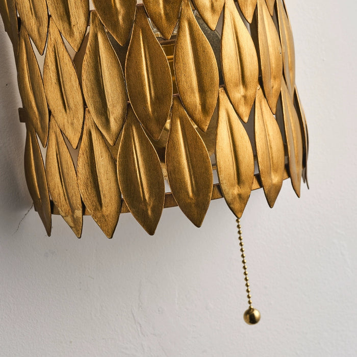 Vintage Gold Leaf Wall Sconce Lighting