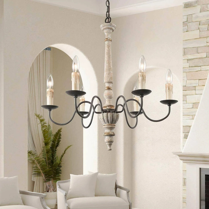 6-Light Traditional Pendant Lighting in Kitchen with Adjustable Hanging Length