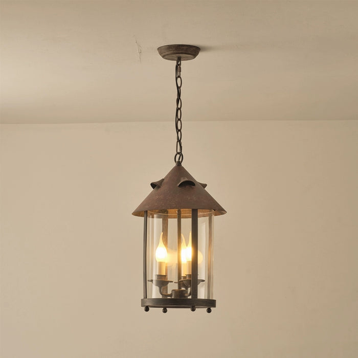 3-Light Rustic Iron Pendant Lighting with Adjustable Hanging Length