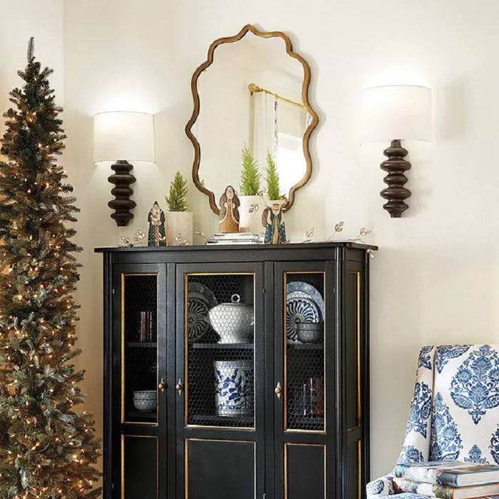 Solid Wood Spiral Wall Sconces Lighting with Shade Decorative for