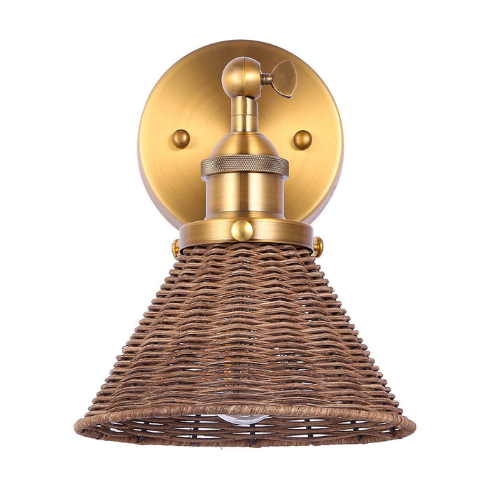 Traditional 1-Light Rattan Woven Wall Sconce