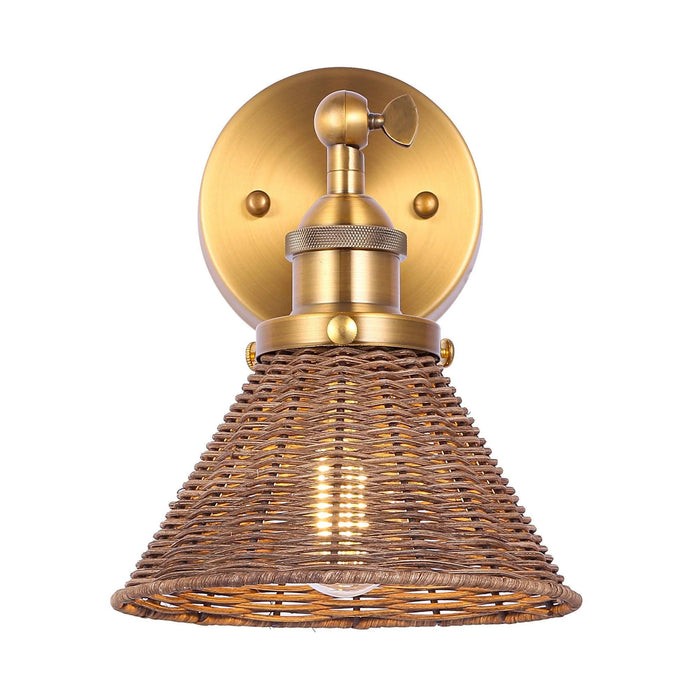 Traditional 1-Light Rattan Woven Wall Sconce