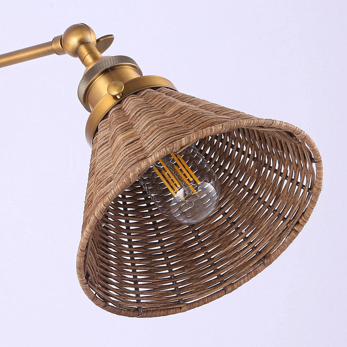 Traditional 1-Light Rattan Woven Wall Sconce