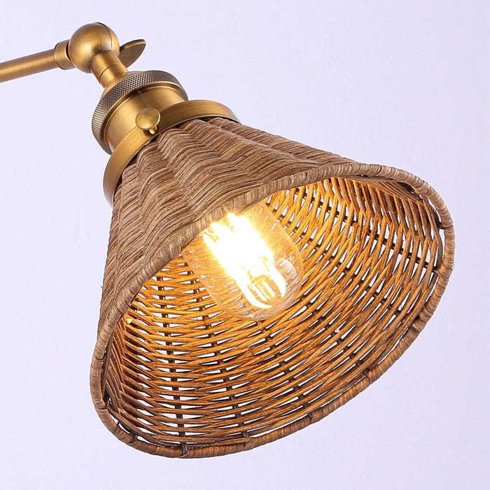Traditional 1-Light Rattan Woven Wall Sconce