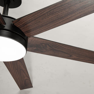 60" Volga DC Motor 6 Blades Hamptons Modern Downrod Mount Ceiling Fan with Remote Control