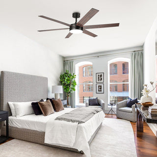 60" Volga DC Motor 6 Blades Hamptons Modern Downrod Mount Ceiling Fan with Remote Control