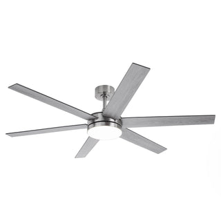 60" Volga DC Motor 6 Blades Hamptons Modern Downrod Mount Ceiling Fan with Remote Control