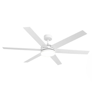 60" Volga DC Motor 6 Blades Hamptons Modern Downrod Mount Ceiling Fan with Remote Control