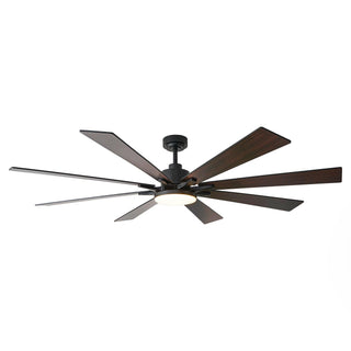 72 Inch Elbe Modern Downrod Mount Ceiling Fan with Light and Remote Control