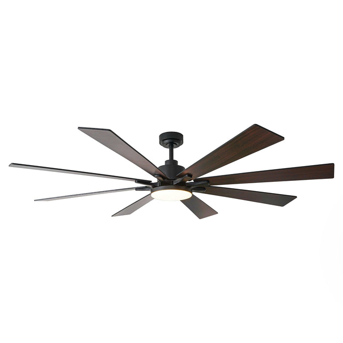 72 Inch Elbe Modern Downrod Mount Ceiling Fan with Light and Remote Control
