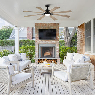 72 Inch Elbe Modern Downrod Mount Ceiling Fan with Light and Remote Control