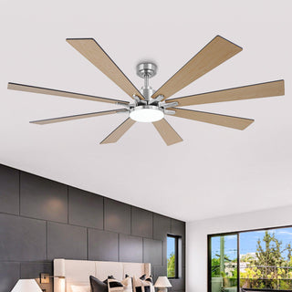 72 Inch Elbe Modern Downrod Mount Ceiling Fan with Light and Remote Control