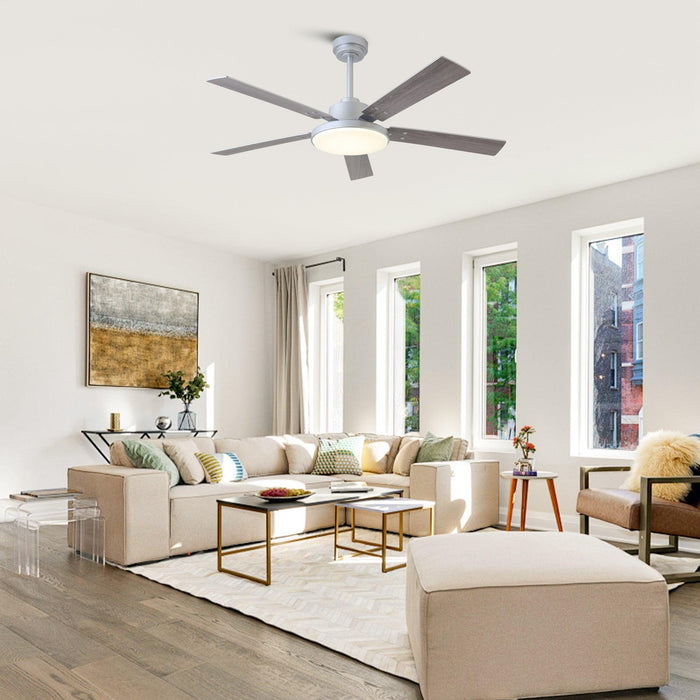 Vaczon 52 Inch Double-sided Blades Modern Ceiling Fan with Remote Control and LED Light