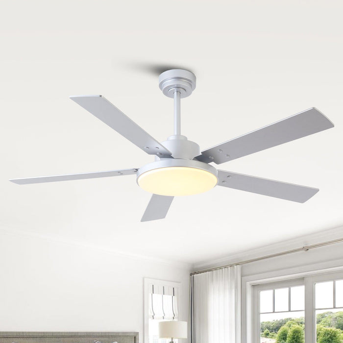 Vaczon 52 Inch Double-sided Blades Modern Ceiling Fan with Remote Control and LED Light