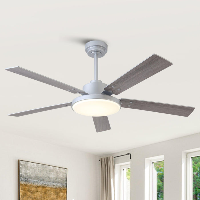 Vaczon 52 Inch Double-sided Blades Modern Ceiling Fan with Remote Control and LED Light