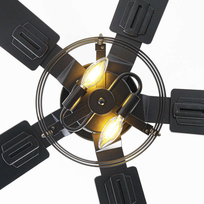 Vaczon 52 Inch DC Motor Industrial Downrod Ceiling Fan with Light and Remote Control