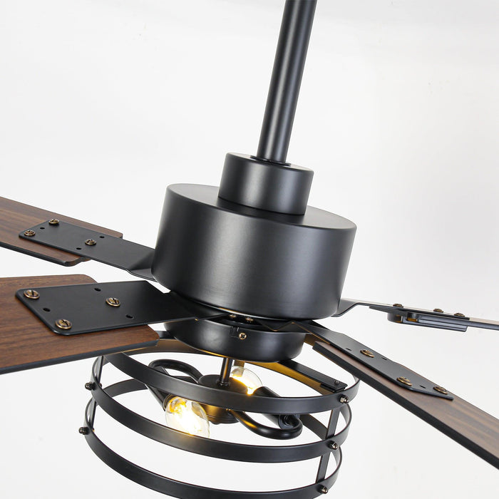 Vaczon 52 Inch DC Motor Industrial Downrod Ceiling Fan with Light and Remote Control