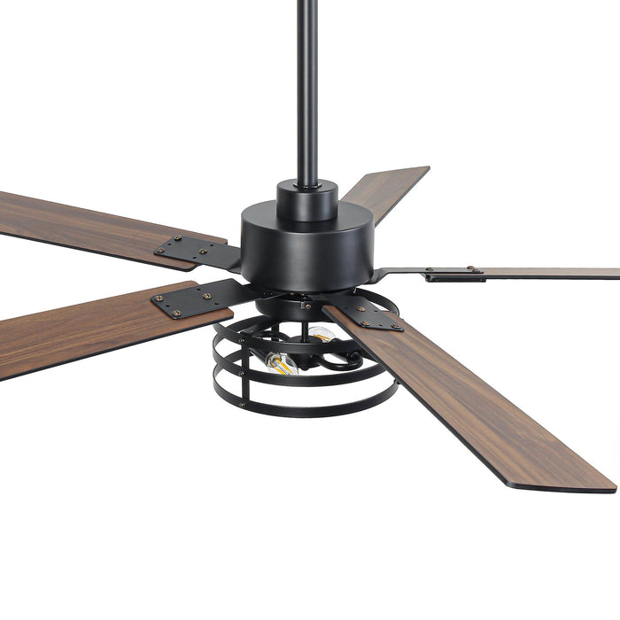 Vaczon 52 Inch DC Motor Industrial Downrod Ceiling Fan with Light and Remote Control