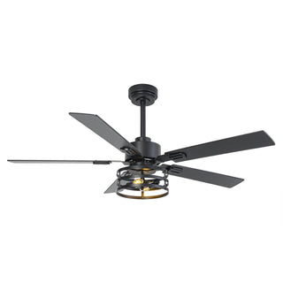 Vaczon 52 Inch DC Motor Industrial Downrod Ceiling Fan with Light and Remote Control