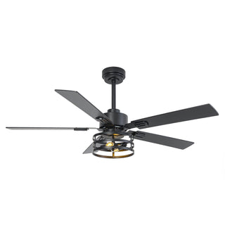Vaczon Industrial 52 Inch 60 Inch Downrod Ceiling Fan with Light APP Remote Control