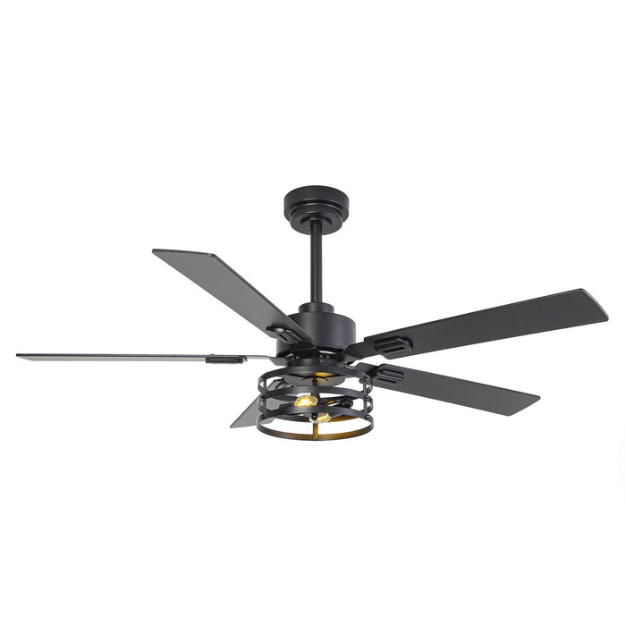 Vaczon Industrial 52 Inch 60 Inch Downrod Ceiling Fan with Light APP Remote Control