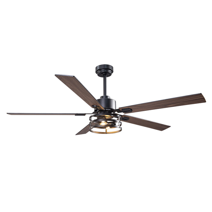 Vaczon Industrial 52 Inch 60 Inch Downrod Ceiling Fan with Light APP Remote Control