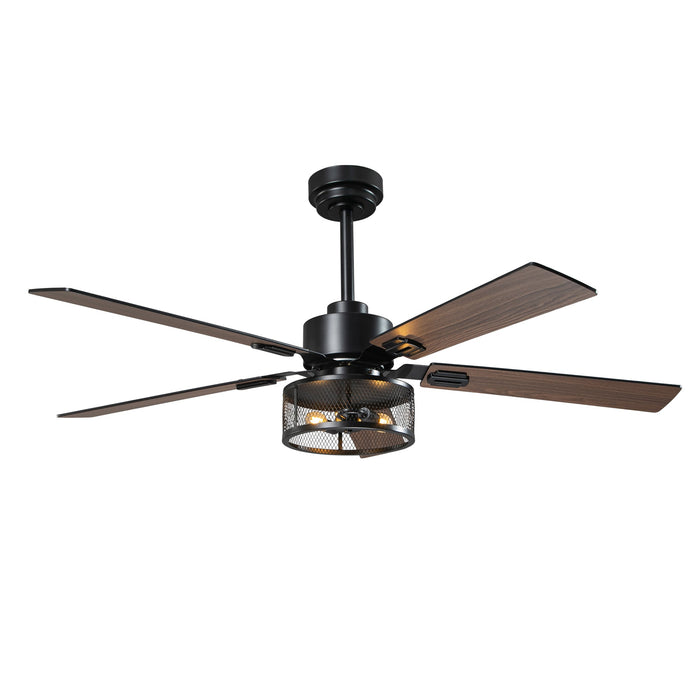 52 Inch Polly Double-sided Blades Downrod Mount Ceiling Fan with Light and APP & Remote Control