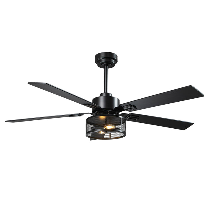 52 Inch Polly Double-sided Blades Downrod Mount Ceiling Fan with Light and APP & Remote Control