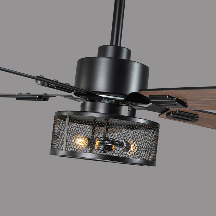 52 Inch Polly Double-sided Blades Downrod Mount Ceiling Fan with Light and APP & Remote Control