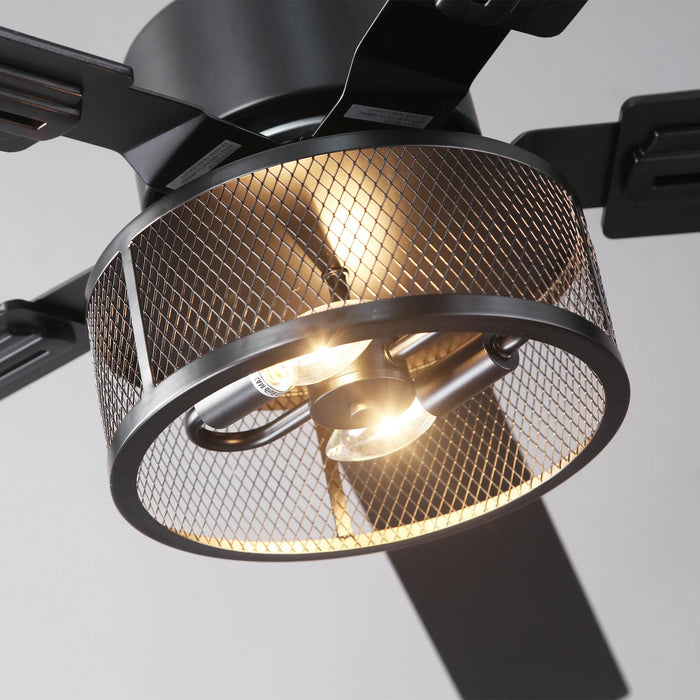 60 Inch Eden Black Ceiling Fan with Light and APP & Remote Control