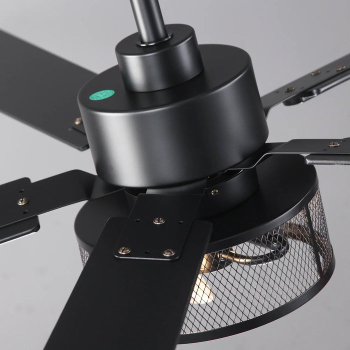 60 Inch Eden Black Ceiling Fan with Light and APP & Remote Control