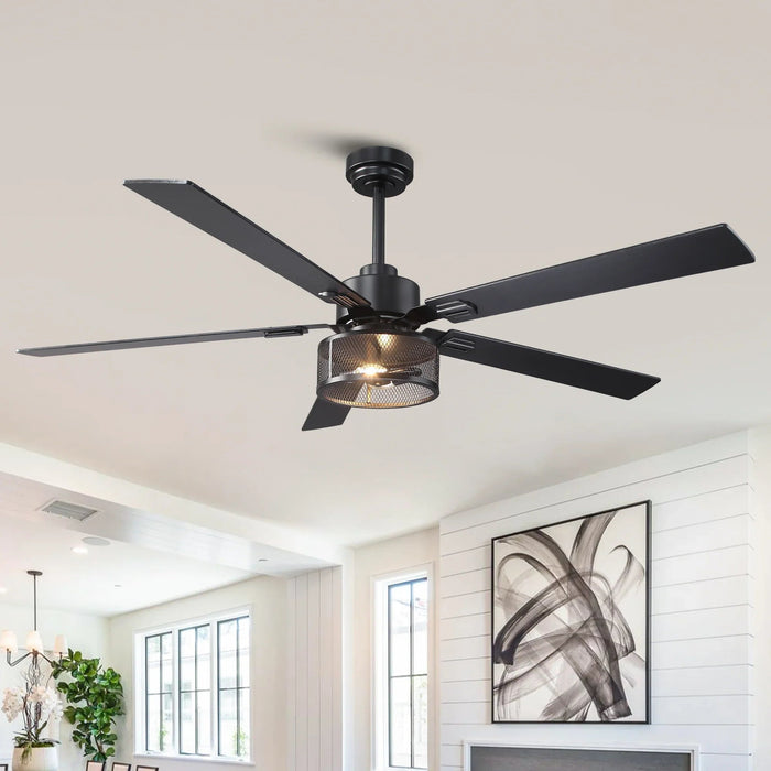 60 Inch Eden Black Ceiling Fan with Light and APP & Remote Control