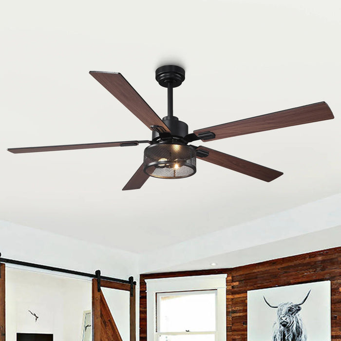 60 Inch Eden Black Ceiling Fan with Light and APP & Remote Control