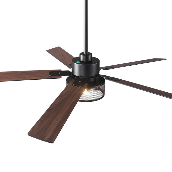 60 Inch Eden Black Ceiling Fan with Light and APP & Remote Control