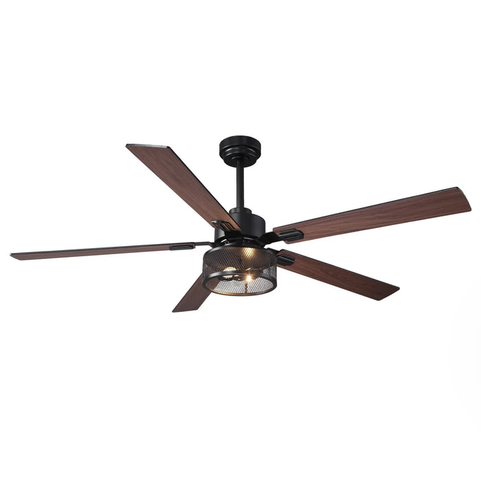 60 Inch Eden Black Ceiling Fan with Light and APP & Remote Control
