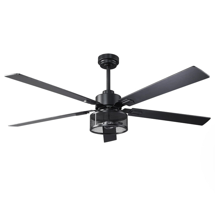 60 Inch Eden Black Ceiling Fan with Light and APP & Remote Control