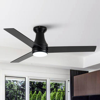 Vaczon 48" 3 Blades Hamptons Flush Mount Ceiling Fan with Lighting and Remote Control
