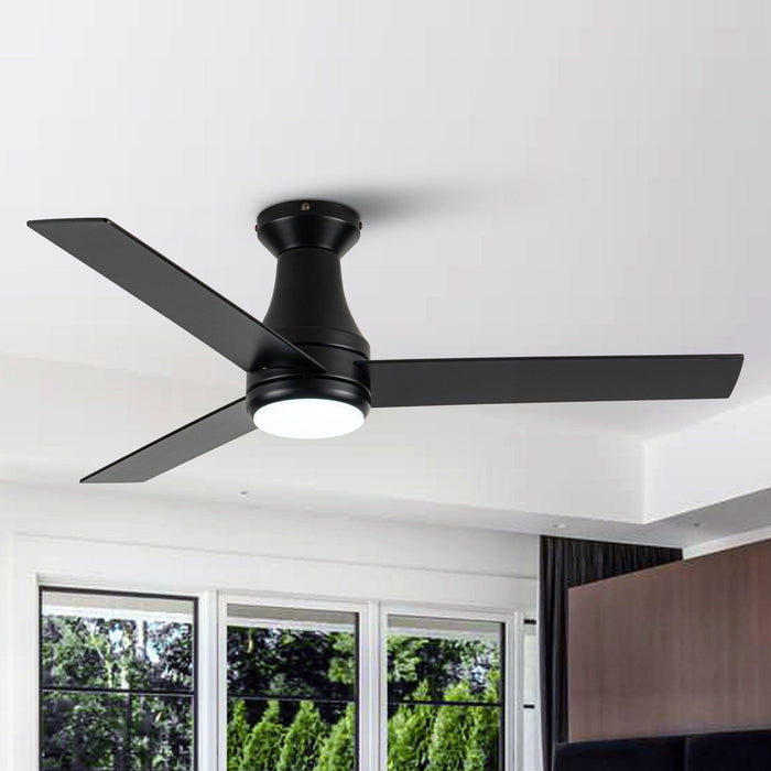 Vaczon 48" 3 Blades Flush Mount Ceiling Fan with Lighting and Remote Control